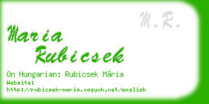maria rubicsek business card